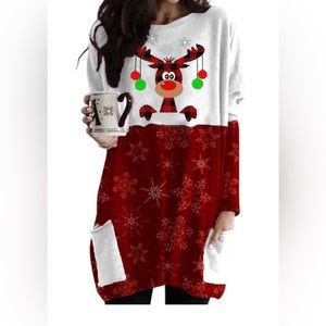 Oversized Christmas tunic dress. Size M fits bigger.